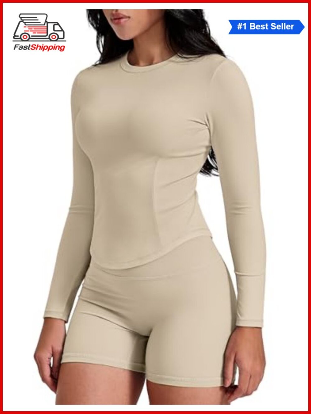 Long Sleeve Slim Fit Cropped Workout Top for Yoga Gym Running